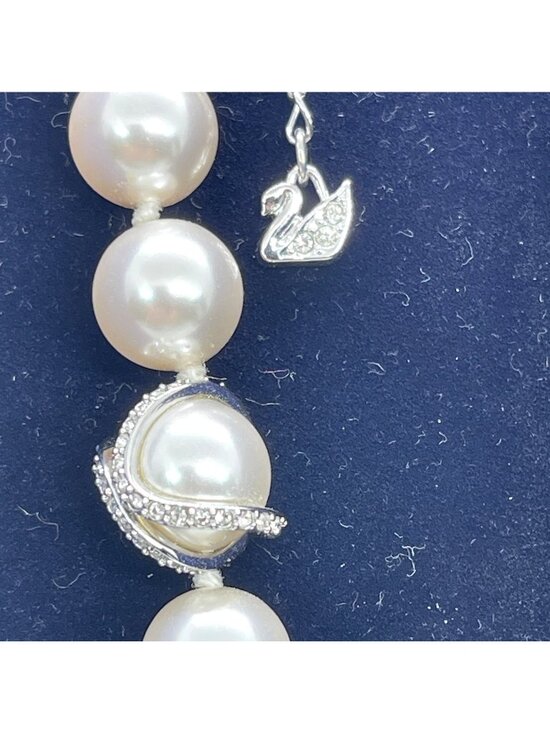 Swarovski Jewelry - Pearl Bead Bracelet Swarovski Crystal Pavé Ring Rhodium Retired Nude Collection